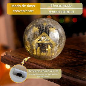 Cenário Iluminado em Esfera - Nascimento de Jesus